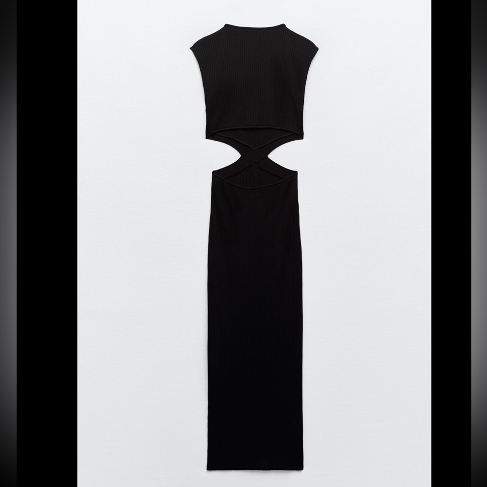 CUT OUT FITTED RIB DRESS - Picture 8 of 9